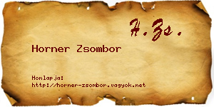 Horner Zsombor névjegykártya